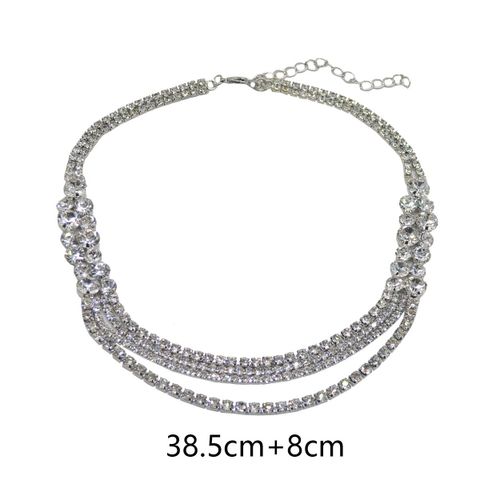 Luxurious Shiny Geometric Rhinestone Wholesale Layered Necklaces