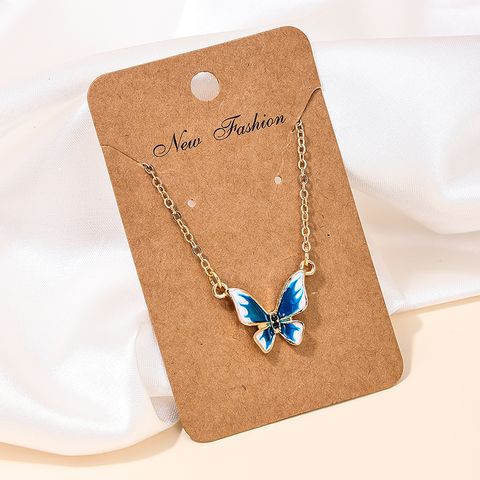 Sweet Simple Style Butterfly Zinc Alloy Women's Pendant Necklace