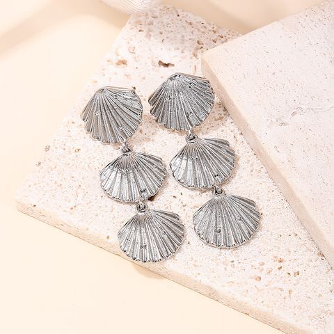 1 Pair Hawaiian Tropical Modern Style Shell Scallop Alloy Zinc Drop Earrings