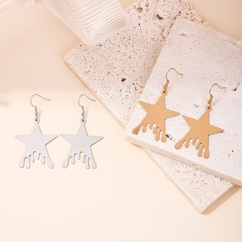 1 Pair Vacation Simple Style Classic Style Star Iron Drop Earrings