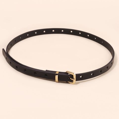 Princess Simple Style Star Pu Leather Synthetic Resin Buckle Women's Leather Belts