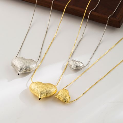 Basic Einfacher Stil Herzform Kupfer Überzug 18 Karat Vergoldet Halskette Mit Anhänger