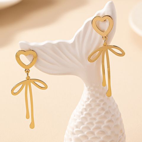 1 Pair Simple Style Bow Knot Iron Drop Earrings