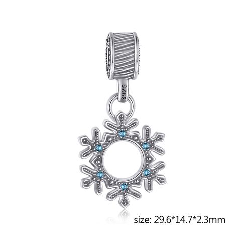 1 Piece Simple Style Snowflake Sterling Silver Plating Inlay Pendant Jewelry Accessories
