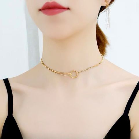Simple Style Round Alloy Plating Women's Choker