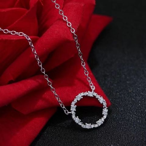 Ig Style Simple Style Circle Alloy Plating Inlay Rhinestones Women's Necklace