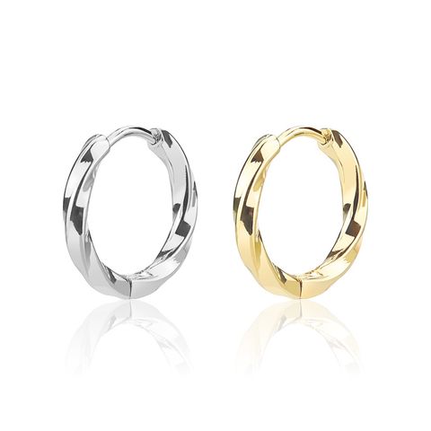 1 Pair Simple Style Round Plating 304 Stainless Steel 18K Gold Plated Earrings
