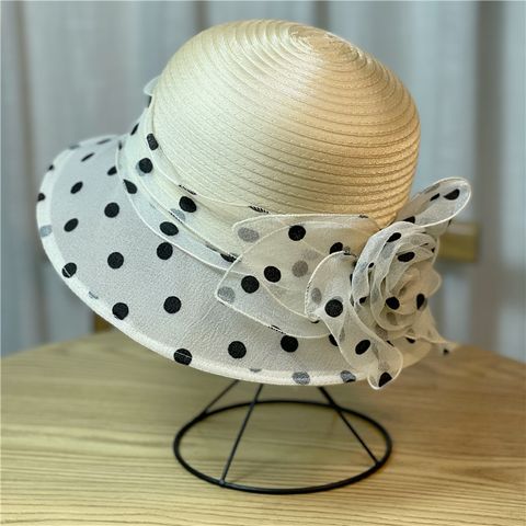 Women's Hawaiian Round Dots Butterfly Eaveless Bucket Hat