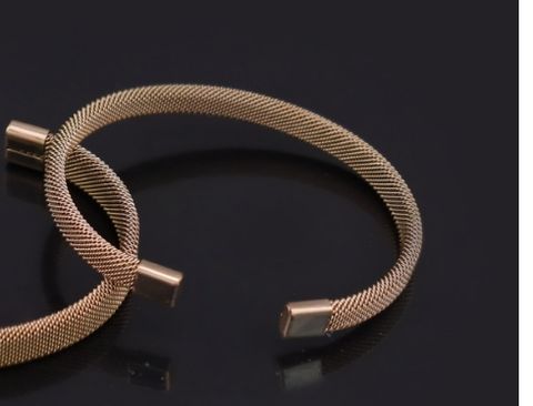 Simple Style Mesh Titanium Steel Plating Unisex Cuff Bracelets