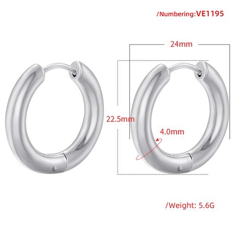 1 Pair Casual Simple Style Round Plating Copper 18k Gold Plated Hoop Earrings