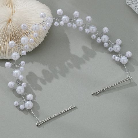 Women's Elegant Simple Style Geometric Imitation Pearl Beaded Pearl Hair Band