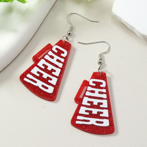 1 Pair Cute Letter Painted Arylic No Inlaid Silver Plated Drop Earrings