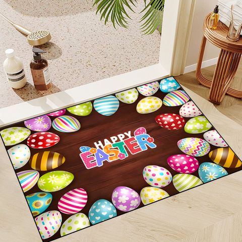 Easter Casual Vacation Letter Polyester Floor Mat