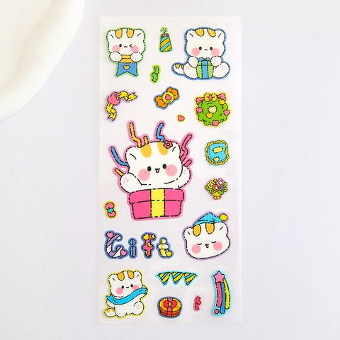 1 Piece Animal Learning School Pvc Cartoon Style Cute Stickers