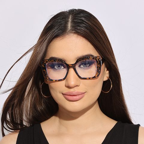Retro Lady Solid Color Resin Square Full Frame Optical Glasses