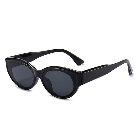 Elegant Business Solid Color Pc Round Frame Full Frame Women's Sunglasses