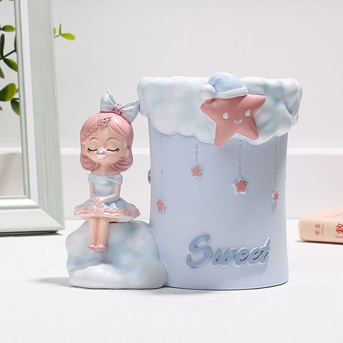 Simple Style Cartoon Character Letter Star Synthetic Resin Pen Holder