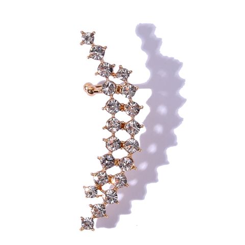 1 Piece Ig Style Simple Style Geometric Plating Inlay Alloy Rhinestones 14k Gold Plated Ear Cuffs
