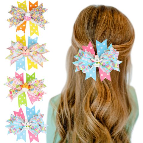 Kid's Cartoon Style Animal Bow Knot Alloy Threaded Braid Hair Clip