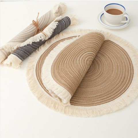 Casual Vacation Solid Color Cotton Yarn Placemat 1 Piece