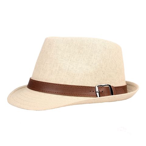 Men's Basic Solid Color Flat Eaves Fedora Hat