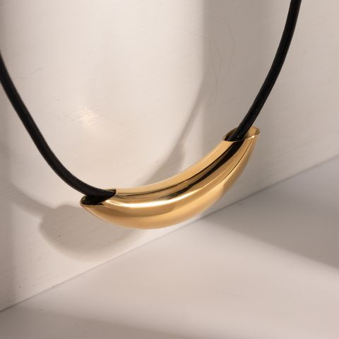Ig Style Solid Color Stainless Steel Plating 18k Gold Plated Necklace
