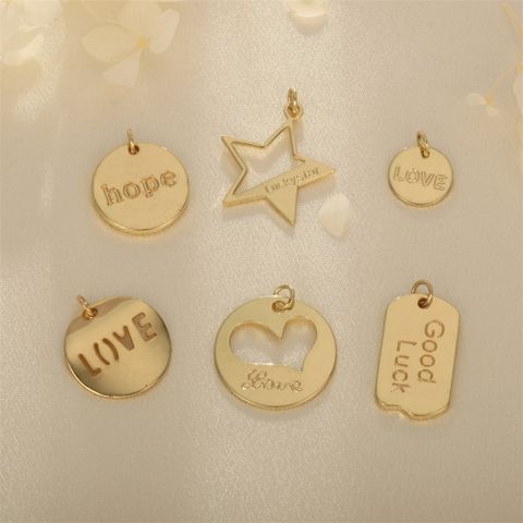 1 Piece Casual Elegant Commute Letter Star Heart Shape Copper Plating Jewelry Accessories