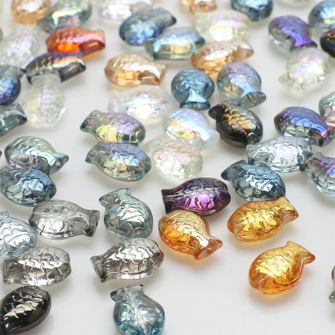 A Pack Of 30 10 * 14mm Hole 1~1.9mm Glass Glass Fish Beads