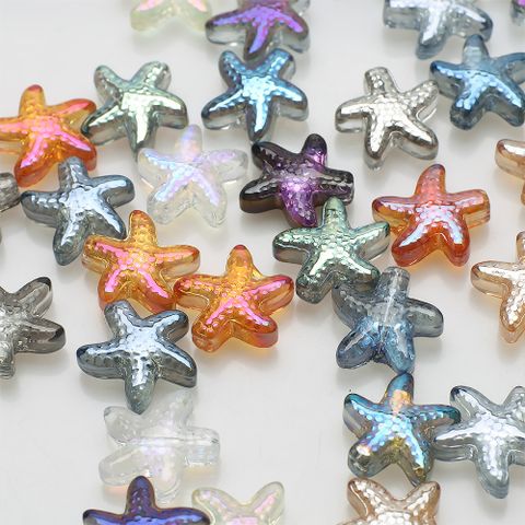 A Pack Of 30 13 * 14mm Hole 1~1.9mm Glass Glass Starfish Beads