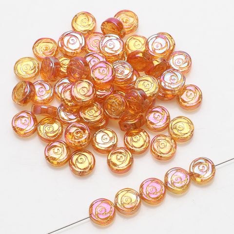 A Pack Of 30 Diameter 10mm Hole Under 1mm Glass Rose Beads