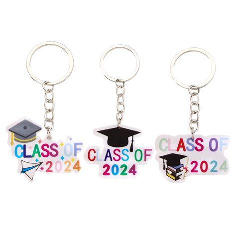 Simple Style Book Letter Number Arylic Keychain