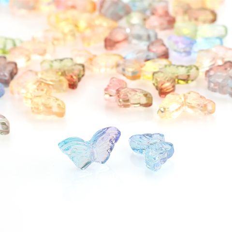 50 PCS/Package 8 * 15mm Hole 1~1.9mm Glass Butterfly Beads