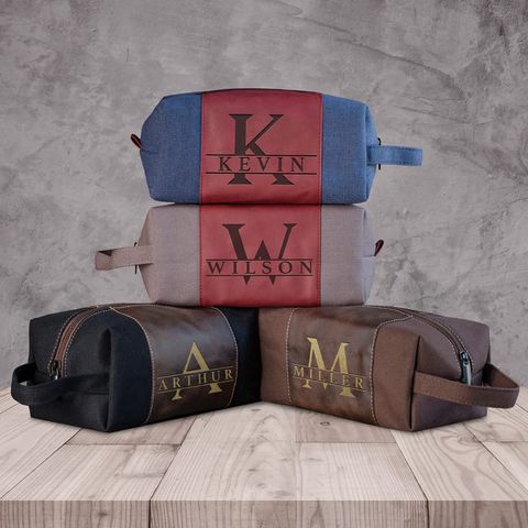 Vintage Style Classic Style Solid Color Pu Leather Canvas Square Makeup Bags