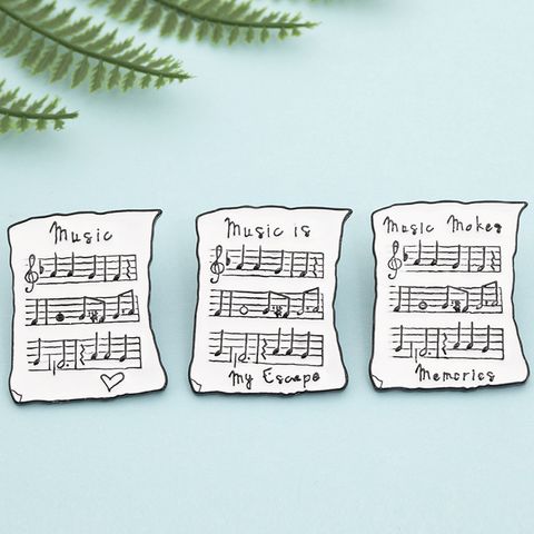 Cartoon Style Music Score Alloy Enamel Plating Unisex Brooches