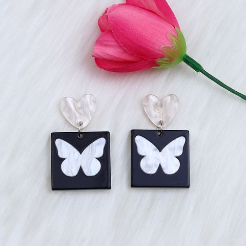 1 Pair Simple Style Butterfly Arylic Drop Earrings