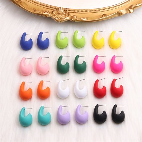 1 Pair Simple Style Geometric Spray Paint Arylic Ear Studs