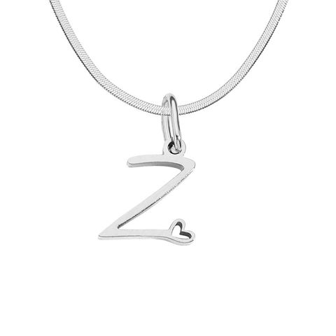 Stainless Steel Titanium Steel 14K Gold Plated Simple Style Plating Letter Heart Shape Pendant Necklace