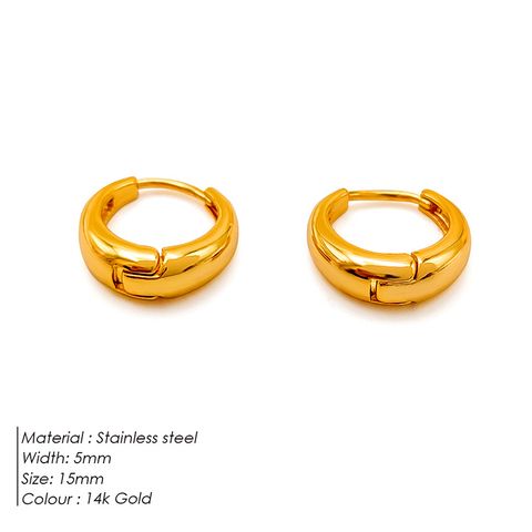 1 Pair Simple Style Geometric Plating Stainless Steel Hoop Earrings