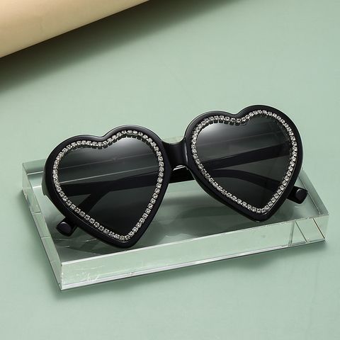 Sweet Cool Style Heart Shape Ac Special-Shaped Mirror Diamond Full Frame Women's Sunglasses