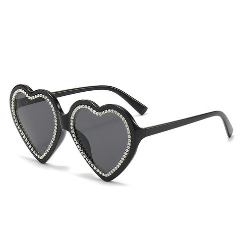 Sweet Cool Style Heart Shape Ac Special-Shaped Mirror Diamond Full Frame Women's Sunglasses