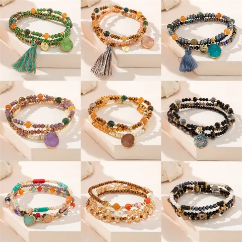 Casual Simple Style Irregular Glass Rope Beaded Women's Bracelets