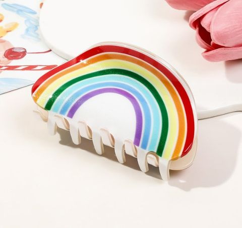 Women's Sweet Rainbow Plastic Hair Claws