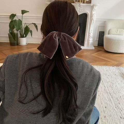 Women's Sweet Bow Knot Velvet Hair Claws