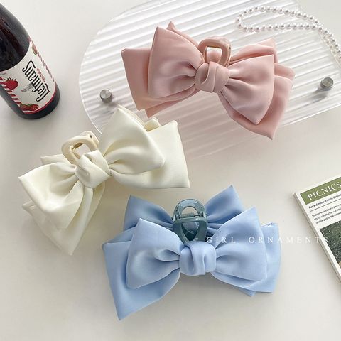 Women's Sweet Bow Knot Plastic Cloth Hair Claws