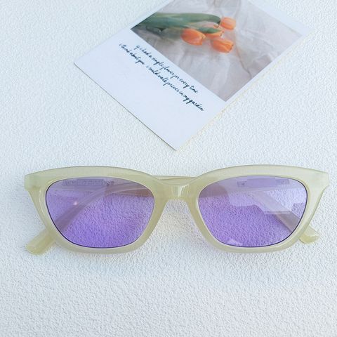 IG Style Modern Style Solid Color Pc Resin Cat Eye Full Frame Women's Sunglasses