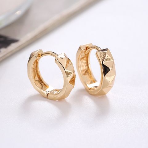 1 Pair Simple Style Geometric Plating Copper Hoop Earrings