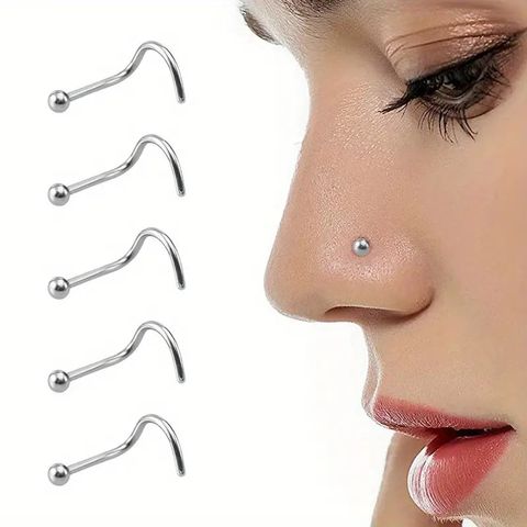 1 Piece Nose Rings & Studs Simple Style Solid Color Pure Titanium