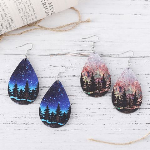 1 Pair Retro Forest Wood Drop Earrings