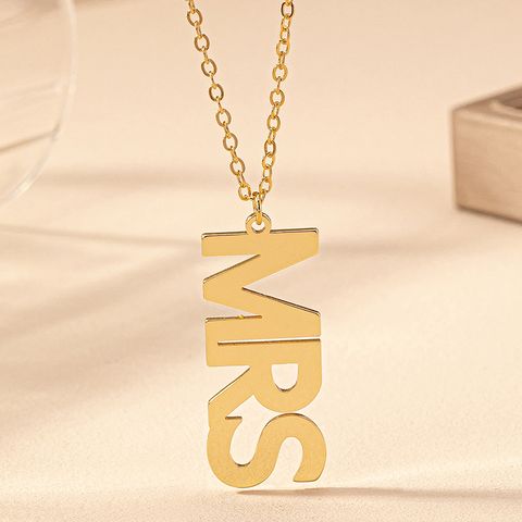 Wholesale Jewelry Simple Style Letter Iron Plating Pendant Necklace