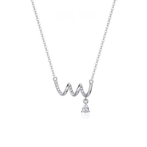 White Copper Elegant Simple Style Star Bow Knot Pendant Necklace